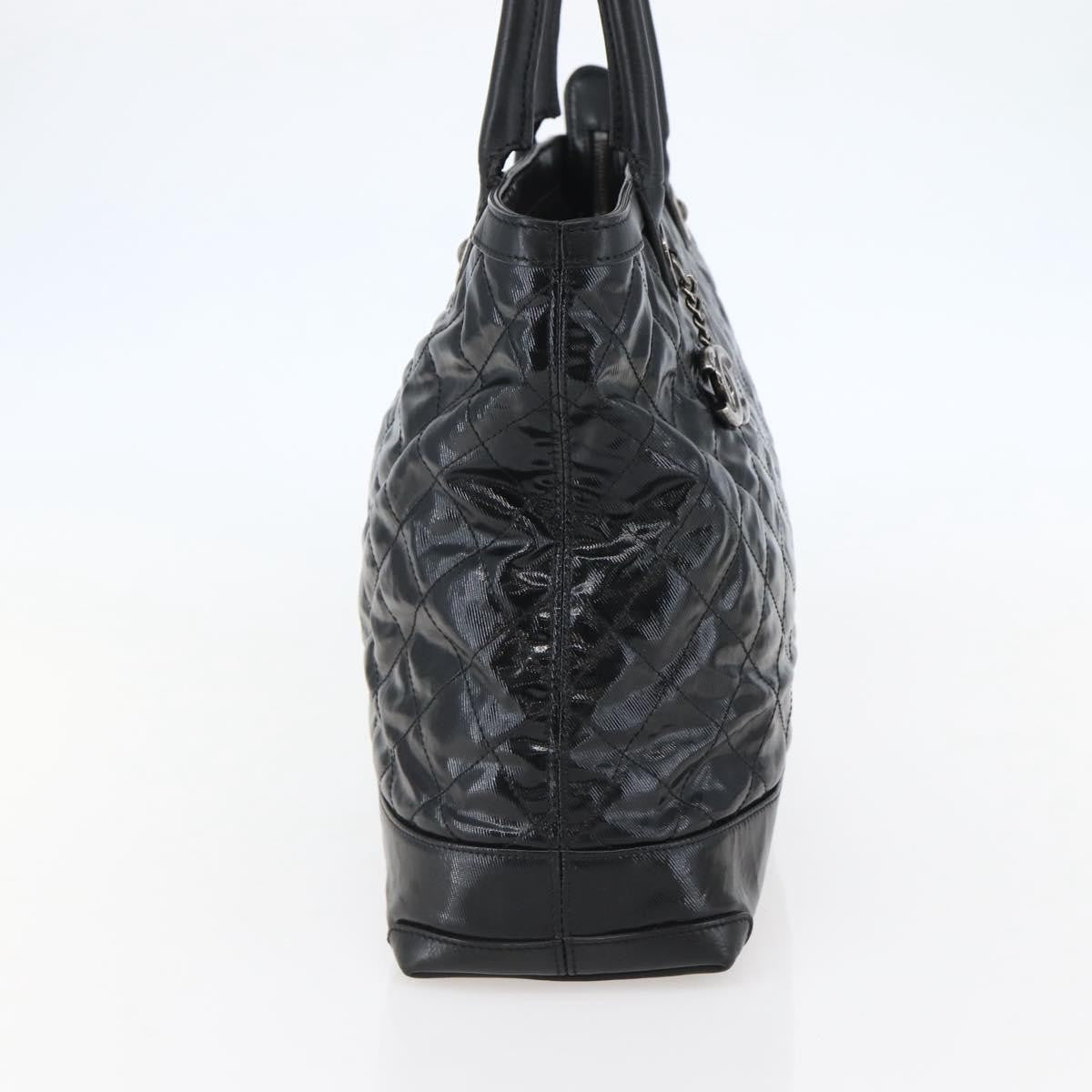 Chanel CC Charm Zip Tote Quilted Coated Canvas, BLACK, CANVAS, Tote bag