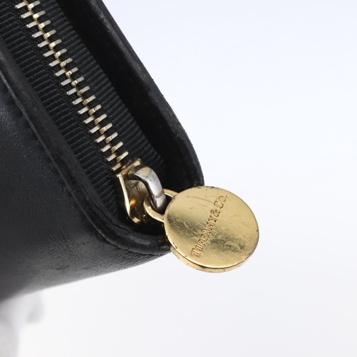 Tiffany & Co. Zip Around Wallet Leather, BLACK, LEATHER, Wallets