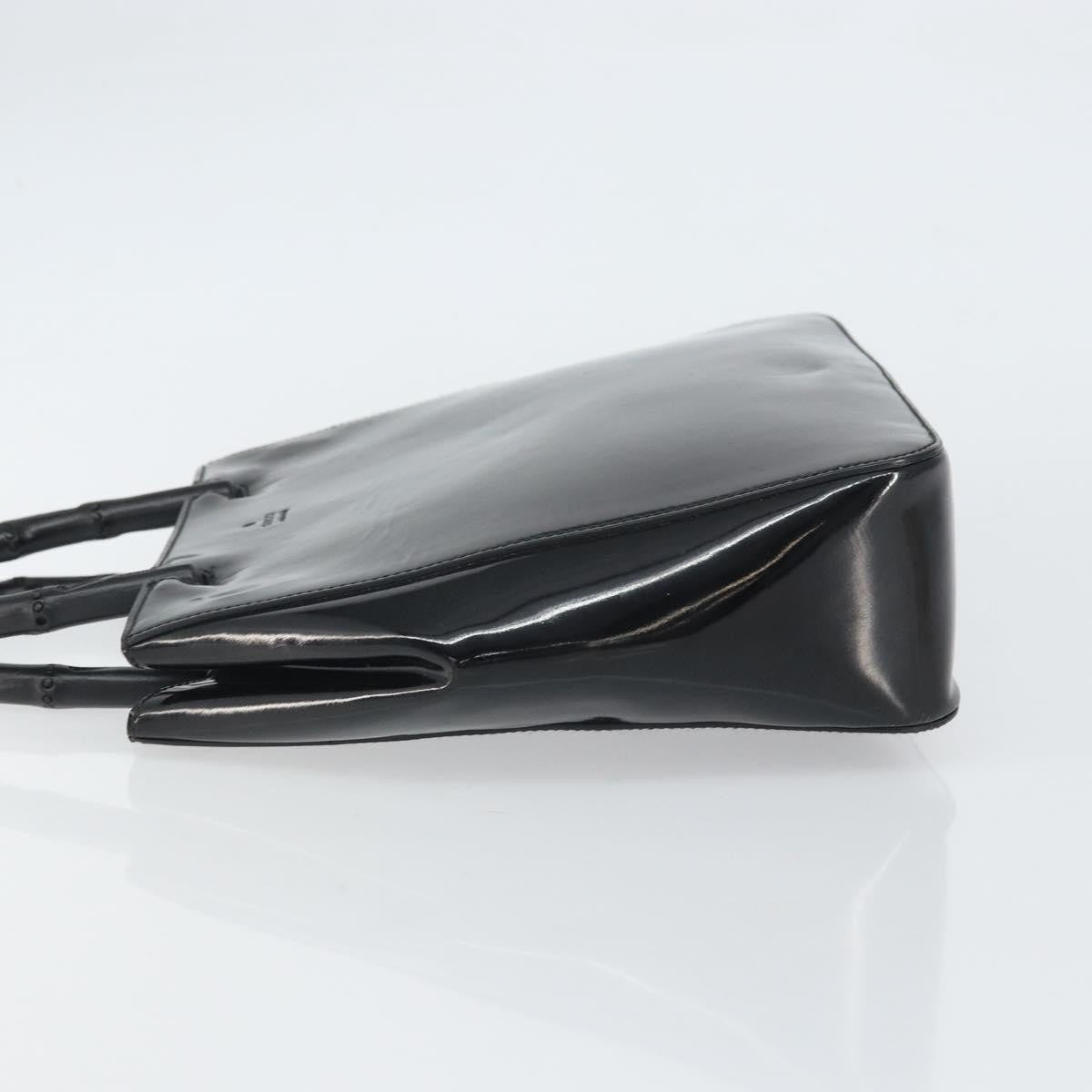 Gucci Vintage Bamboo Handle Bag Patent leather, BLACK, PATENT_LEATHER, Handbag