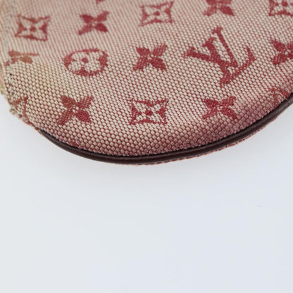 Louis Vuitton Round Coin Purse Mini Lin, RED, CANVAS, Wallets