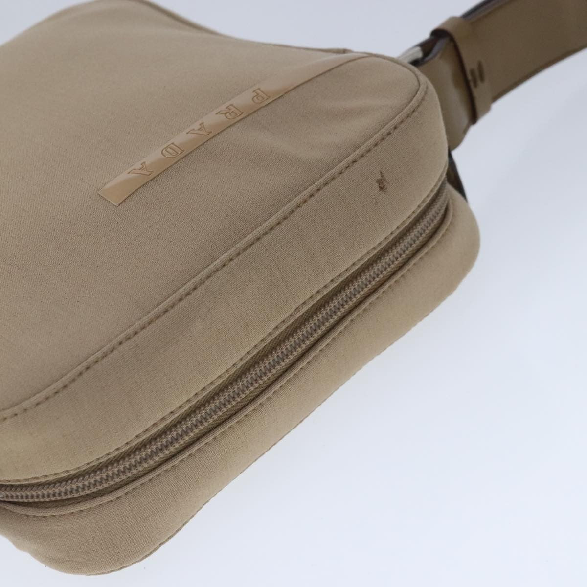 Prada Vintage Shoulder Bag Canvas, BEIGE, CANVAS, Shoulder bag