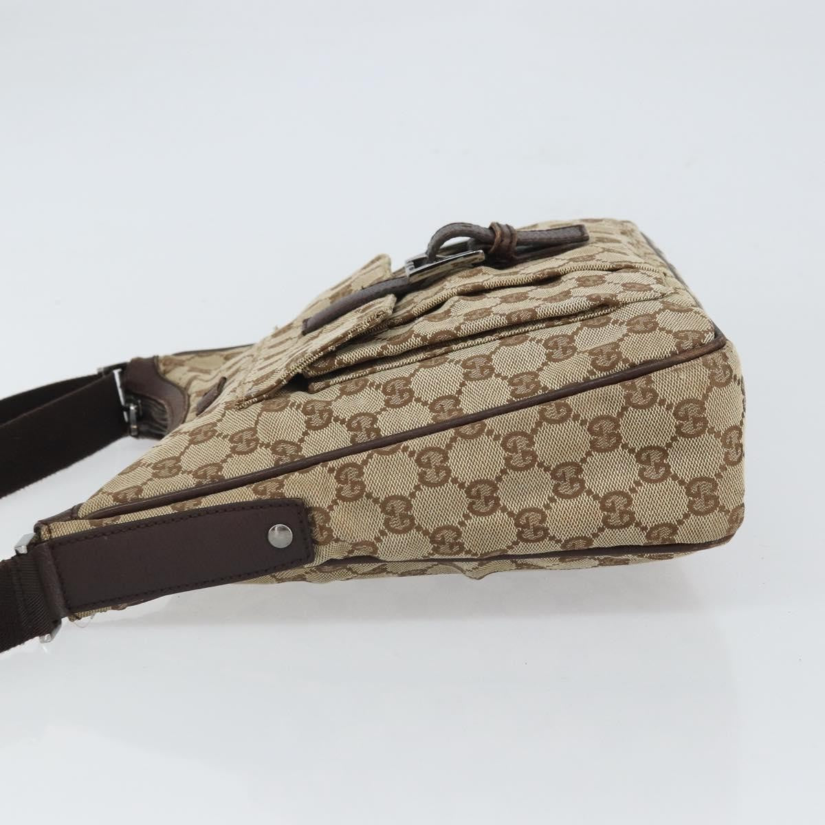 Gucci Vintage Shoulder Bag GG Canvas and Leather, BEIGE, CANVAS, Shoulder bag