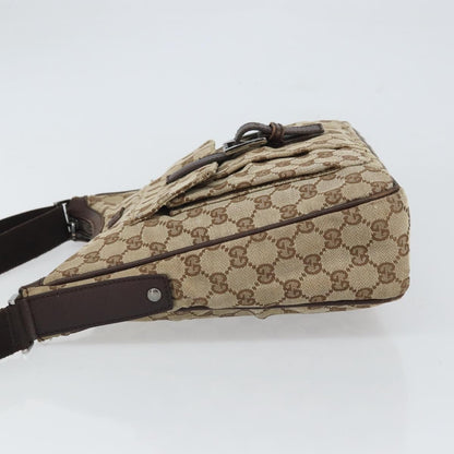 Gucci Vintage Shoulder Bag GG Canvas and Leather, BEIGE, CANVAS, Shoulder bag