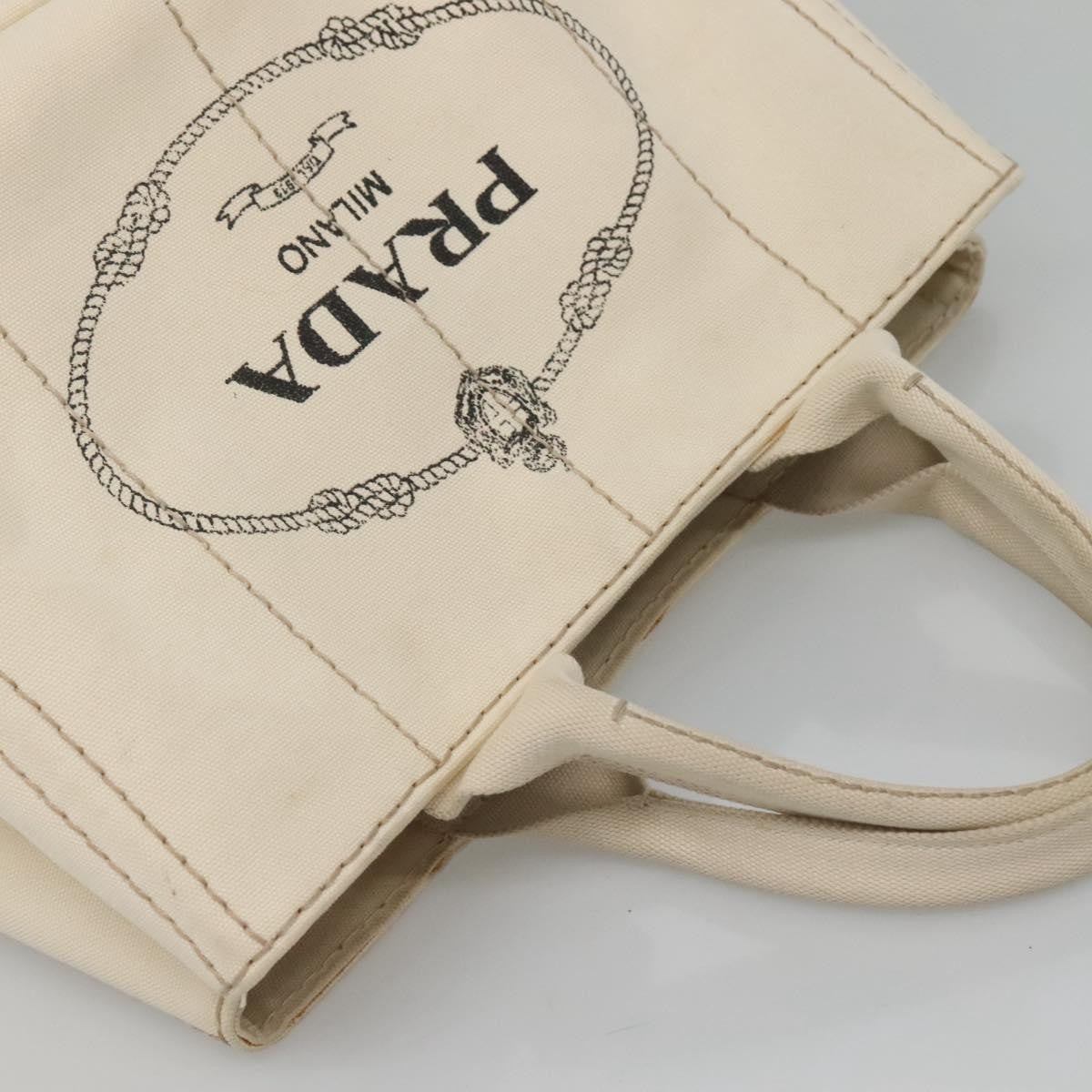 Prada Canapa Tote Canvas, White, Canvas, Tote Bag