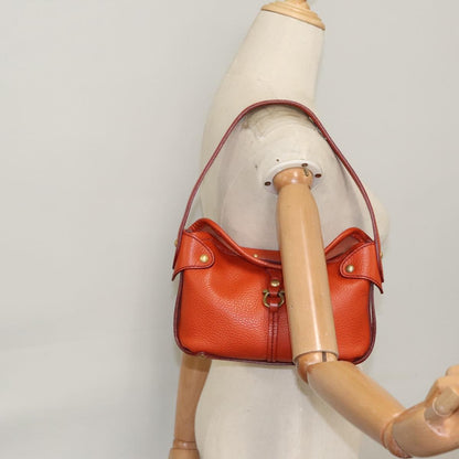 Salvatore Ferragamo Gancini handbag Leather, ORANGE, LEATHER, Handbag