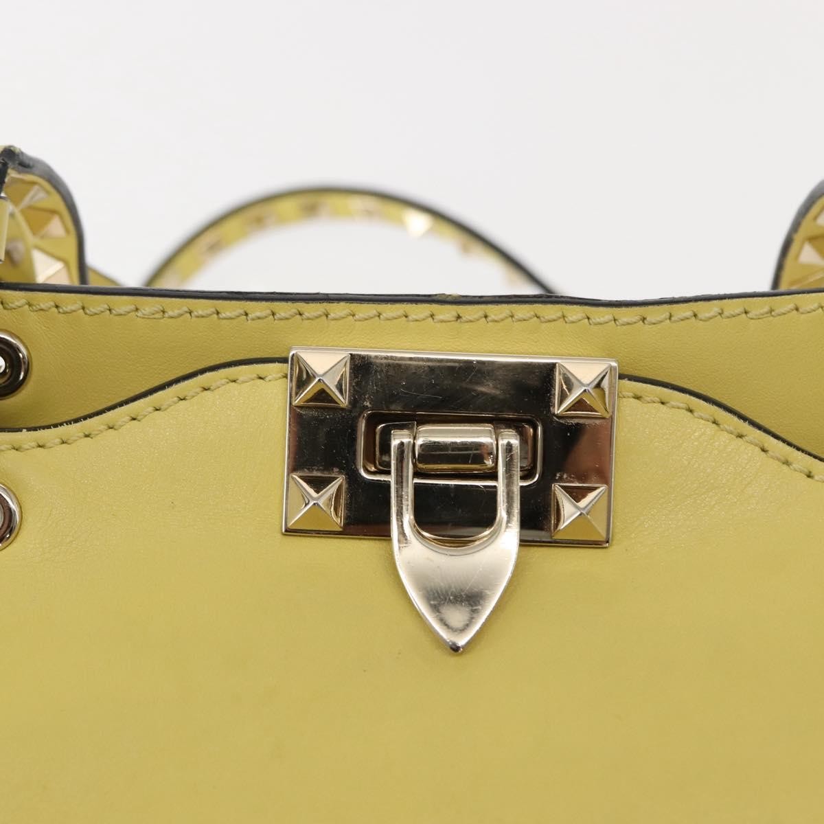 Valentino Garavani Rockstud Tote Soft Leather, YELLOW, LEATHER, Tote bag