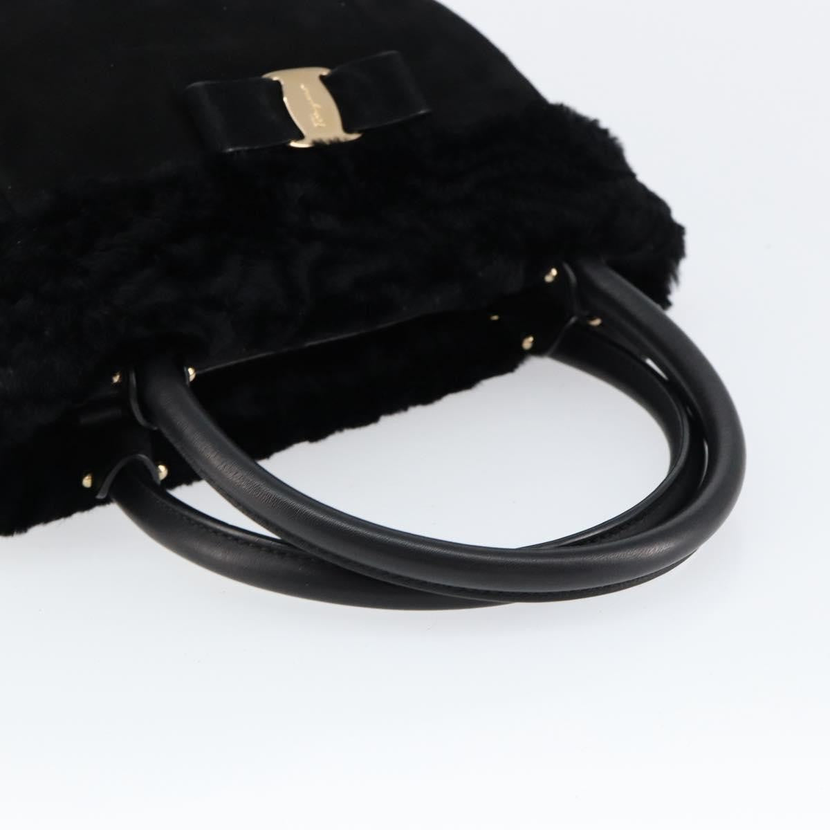 Salvatore Ferragamo Vala Handbag Suede, BLACK, SUEDE, Handbag