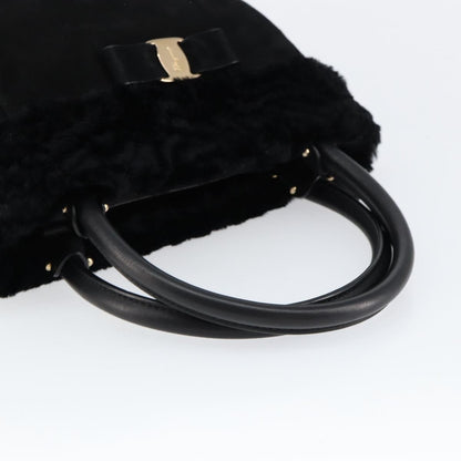 Salvatore Ferragamo Vala Handbag Suede, BLACK, SUEDE, Handbag