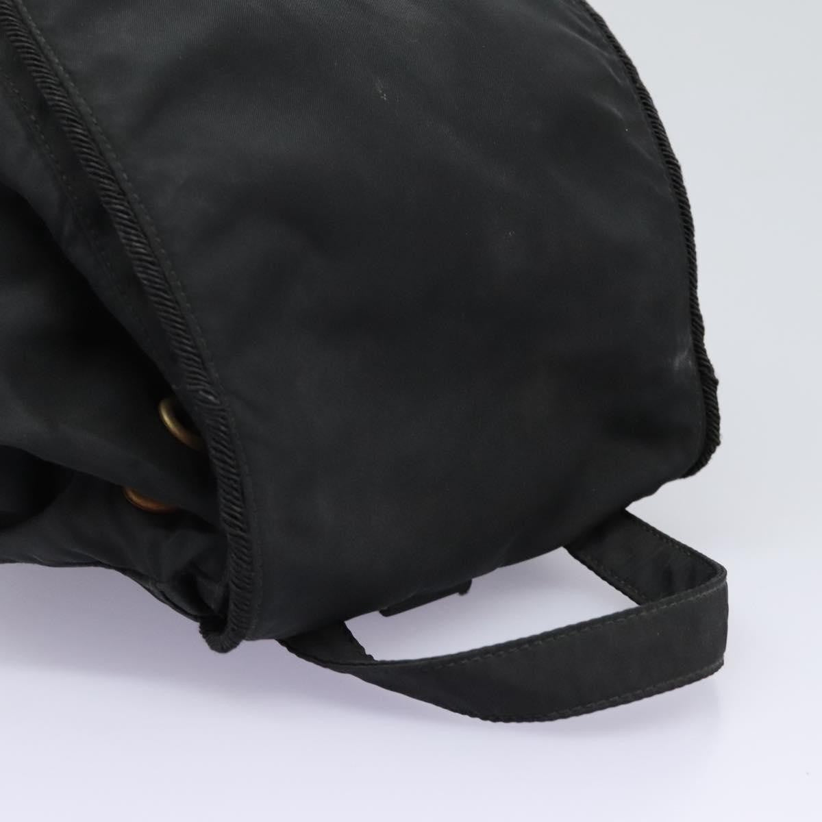 Prada Flap Drawstring Backpack Tessuto, BLACK, NYLON, Backpack