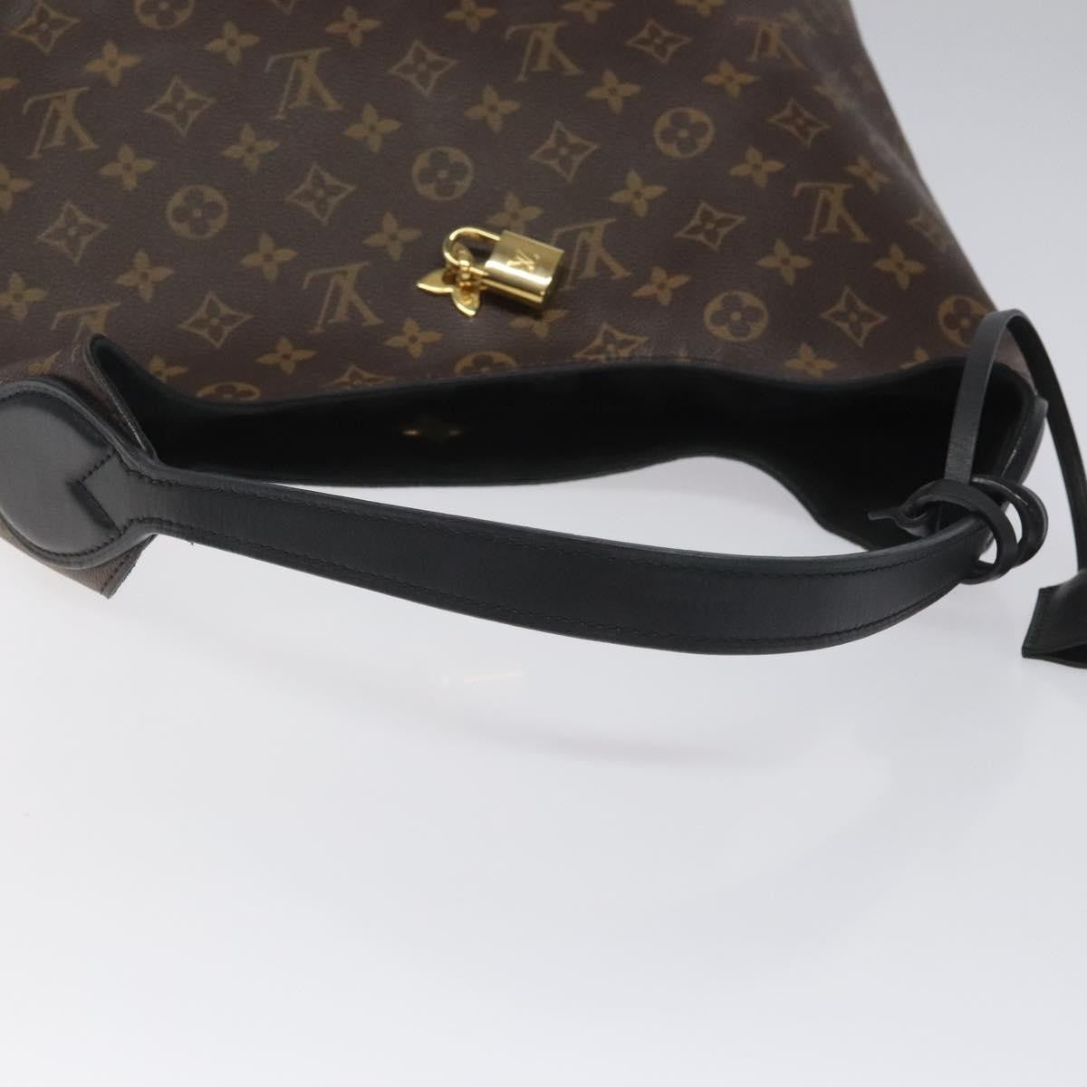 Louis Vuitton Flower Hobo Monogram Canvas with Leather, BROWN, CANVAS, Shoulder bag