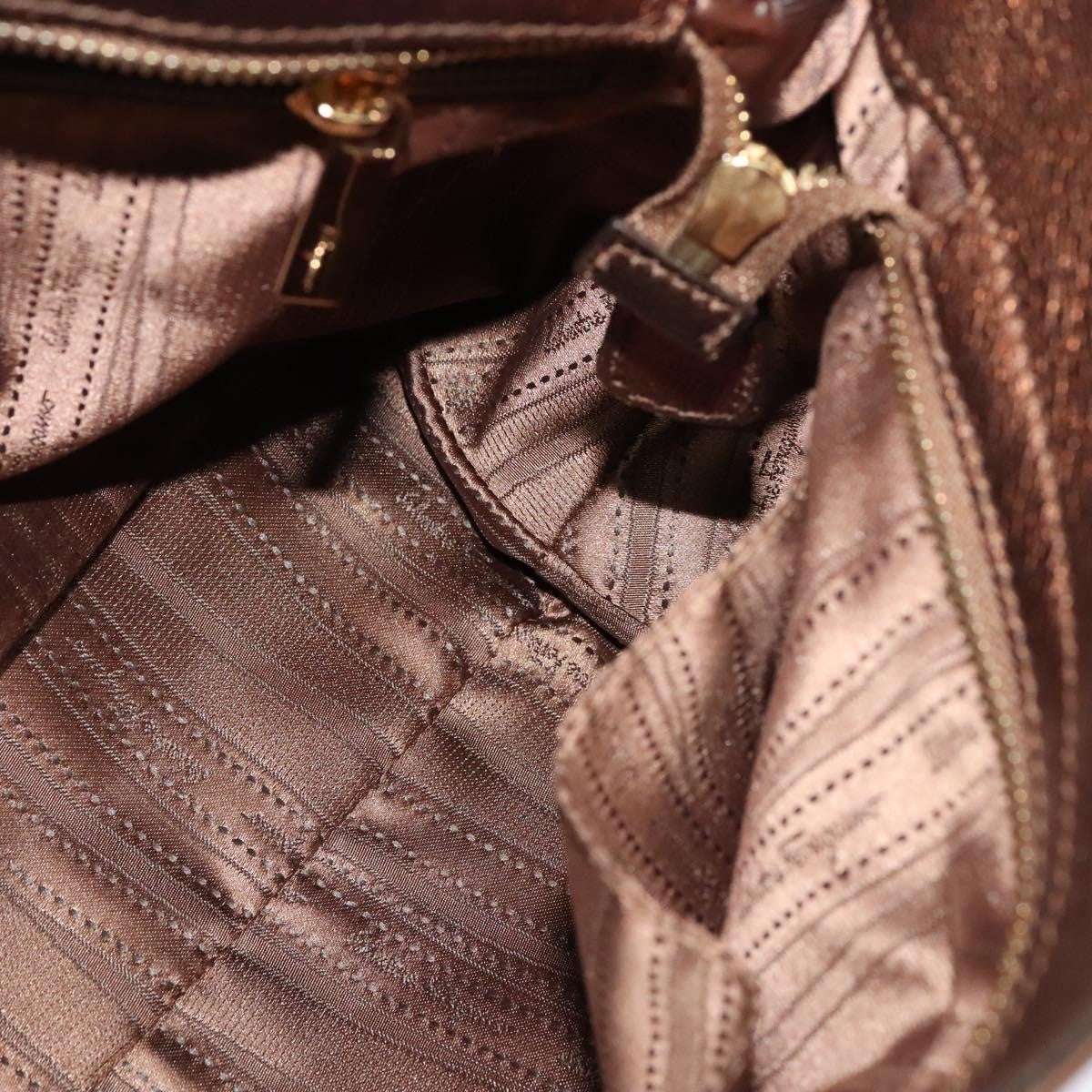 Salvatore Ferragamo Sofia Satchel Leather, BROWN, LEATHER, Handbag