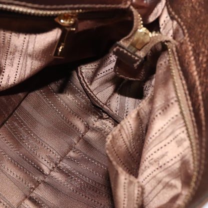 Salvatore Ferragamo Sofia Satchel Leather, BROWN, LEATHER, Handbag