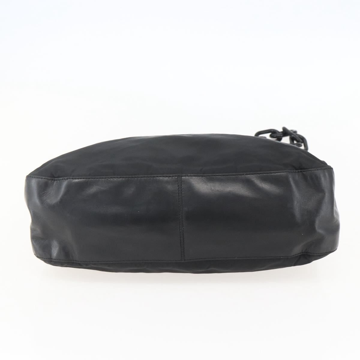 Prada Chain Shoulder Bag Tessuto, BLACK, NYLON, Shoulder bag