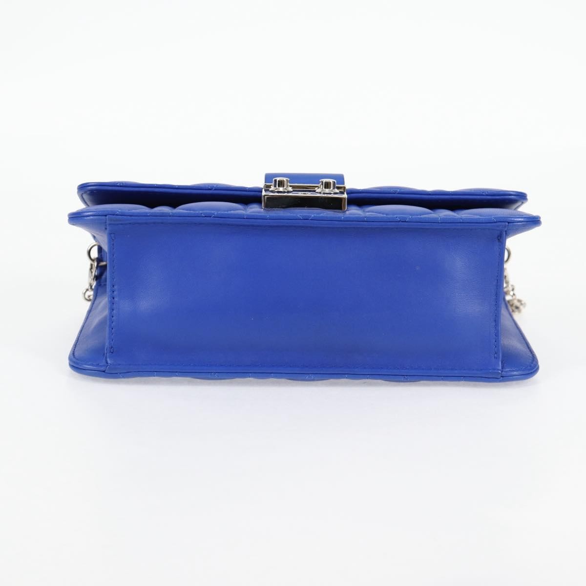 Christian Dior Miss Dior Promenade Pouch Cannage Quilt Lambskin, BLUE, LEATHER, Shoulder bag