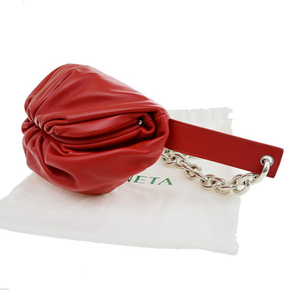 Bottega Veneta The Chain Pouch Leather, RED, LEATHER, Clutche & pouche