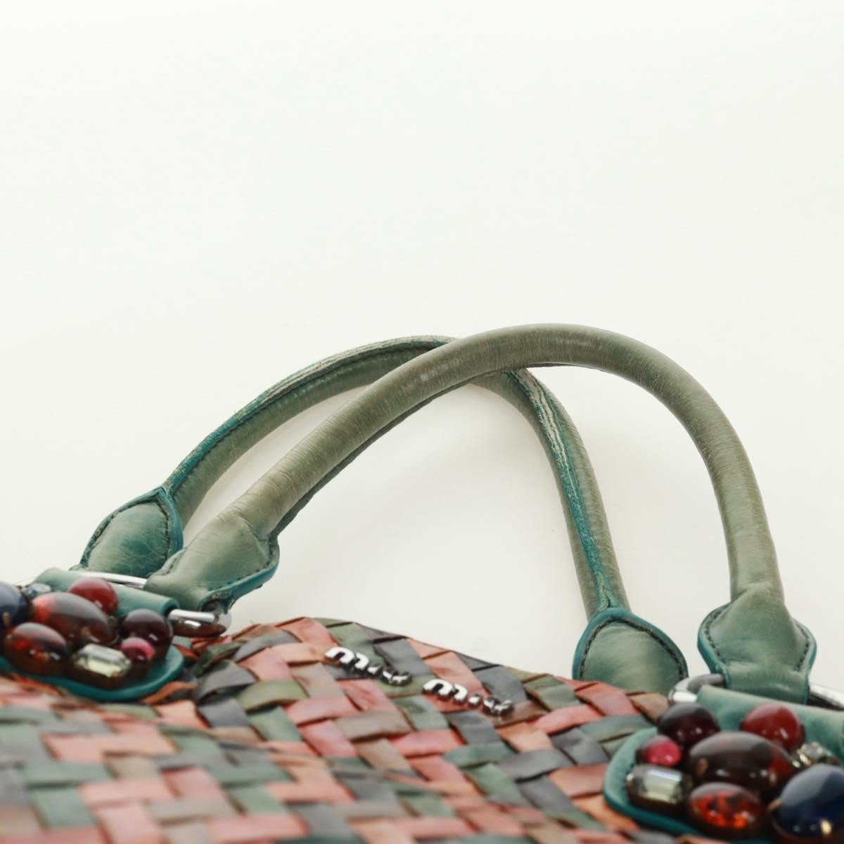 Miu Miu Chain Handle Bag Pleated Leather, Multicolour, Leather, Handbag