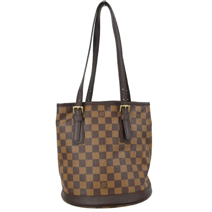 Louis Vuitton Marais Bucket Bag Damier, Brown, Canvas, Tote Bag