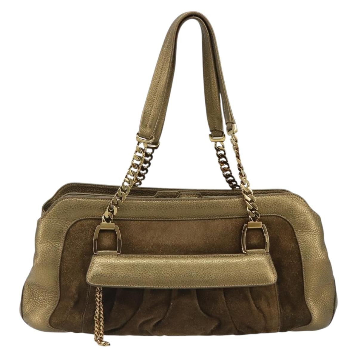 cartier Chain Ladonia Shoulder Bag Leather, Gold, Suede, Tote Bag