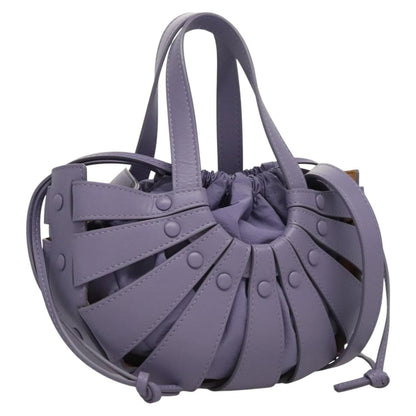 Bottega Veneta Shell Bag Leather, Purple, Leather, Shoulder Bag