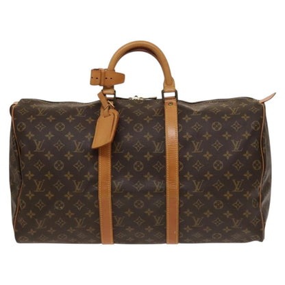 Louis Vuitton Keepall Bag Monogram Canvas, BROWN, CANVAS, Travel bag