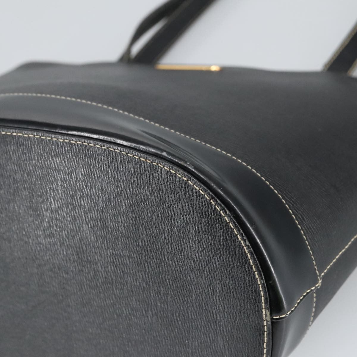 Burberry Handle Tote Leather, BLACK, LEATHER, Tote bag