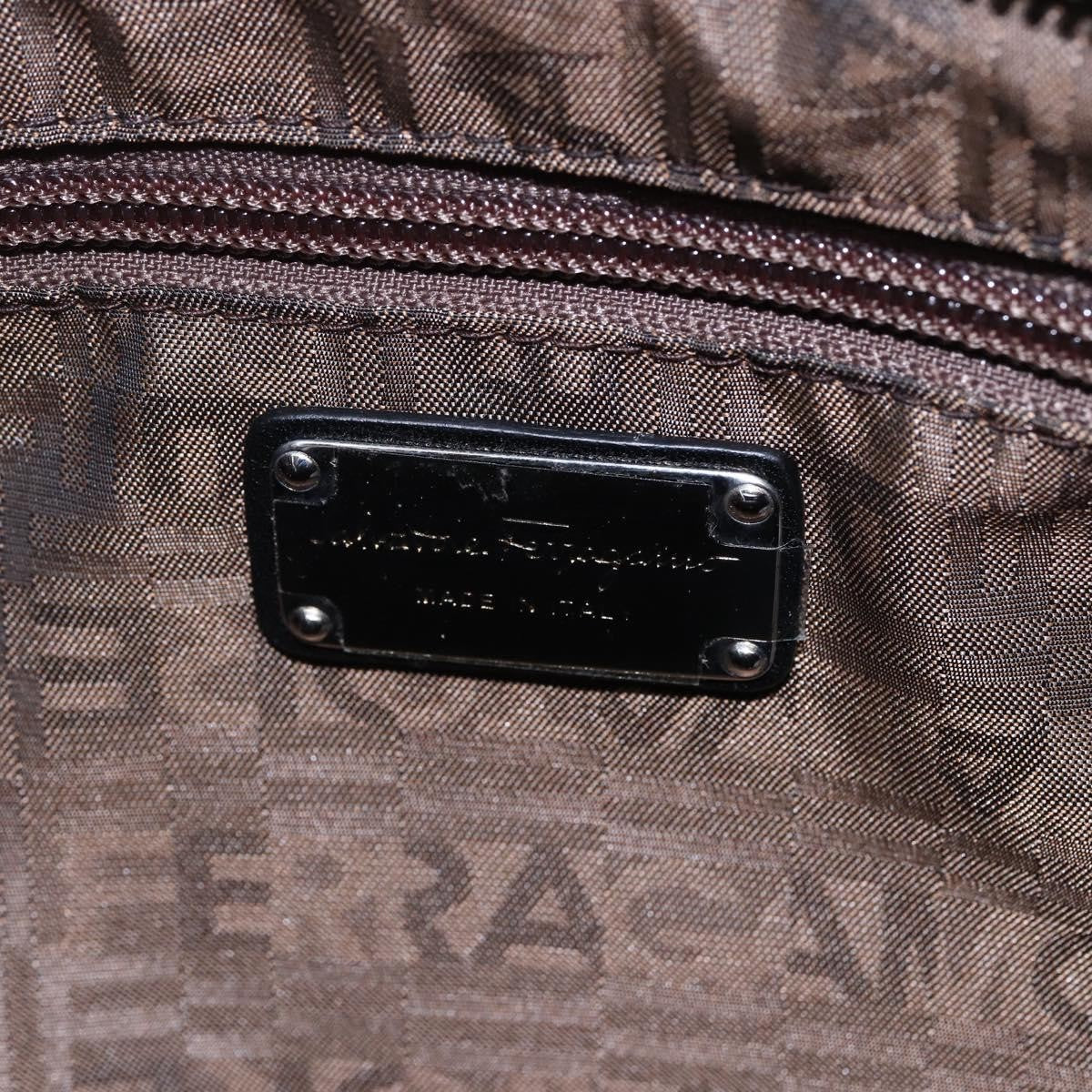 Salvatore Ferragamo Gancini Tote Leather, BLACK, LEATHER, Tote bag