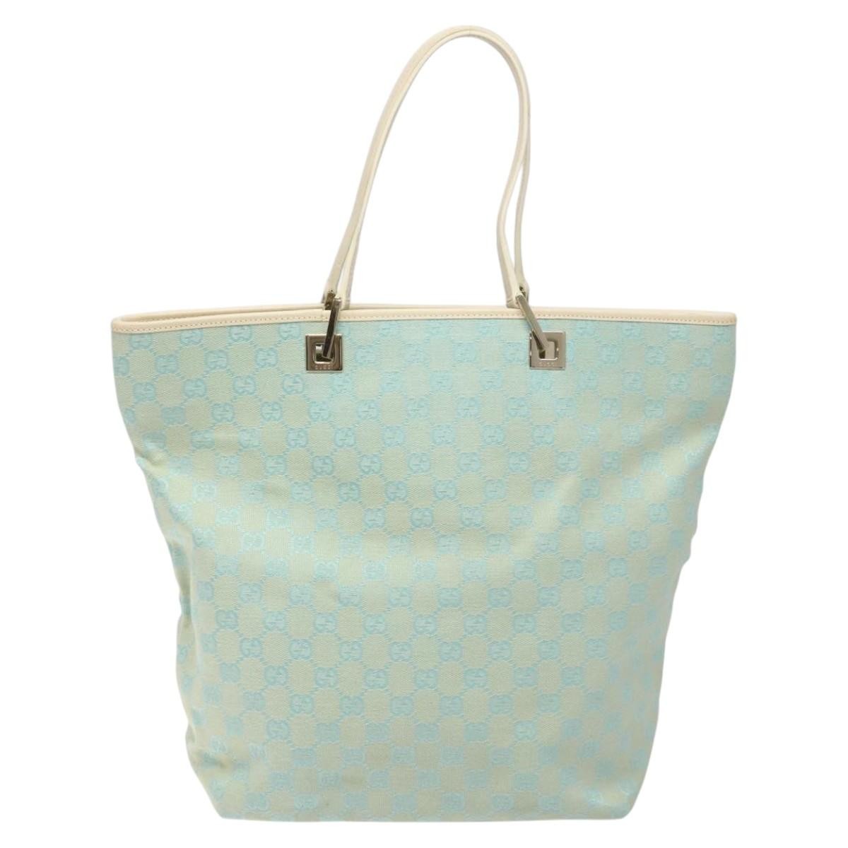 Gucci Vintage Bucket Shopping Tote GG Canvas, BLUE, CANVAS, Tote bag
