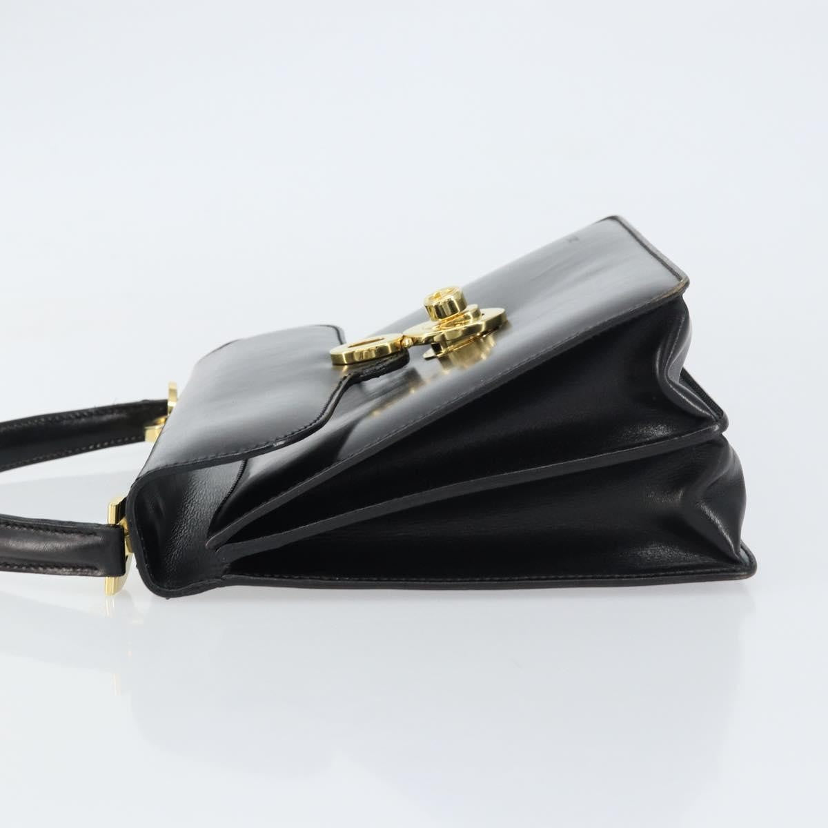 Gucci Vintage Handbag Leather, BLACK, LEATHER, Handbag