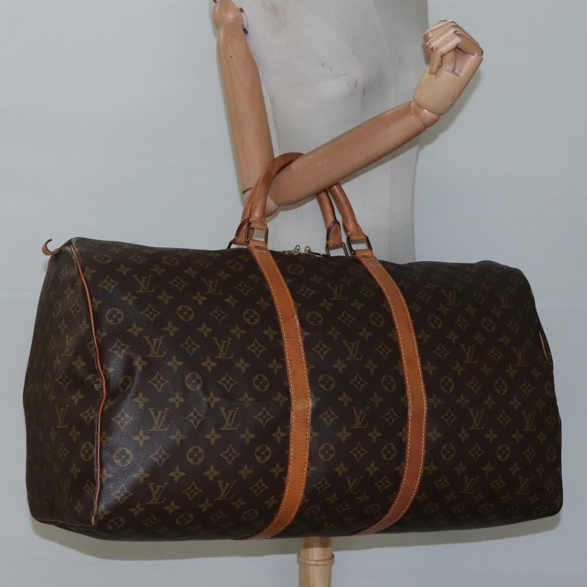 Louis Vuitton Keepall Bag Monogram Canvas, BROWN, CANVAS, Travel bag