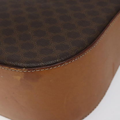 Celine Vintage Convertible Macadam Turnlock Shoulder Bag Canvas and Leather, BROWN, CANVAS, Shoulder bag