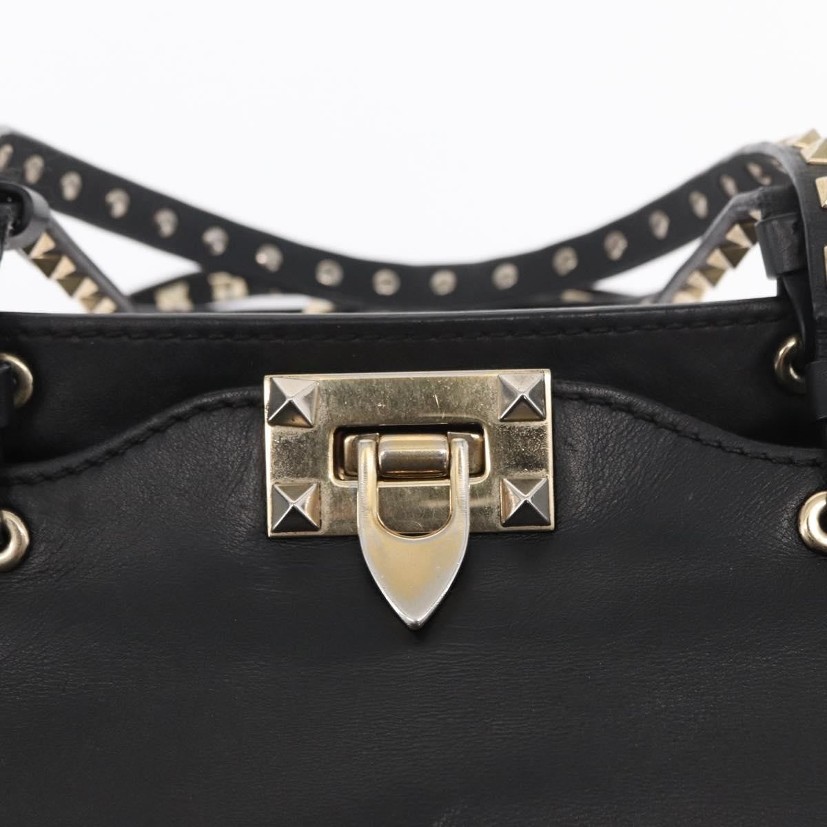 Valentino Garavani Rockstud Tote Textured Leather, BLACK, LEATHER, Tote bag
