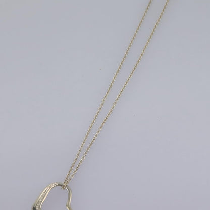 Tiffany & Co. Elsa Peretti Open Heart Pendant Necklace Sterling Silver, SILVER, SILVER, Necklace