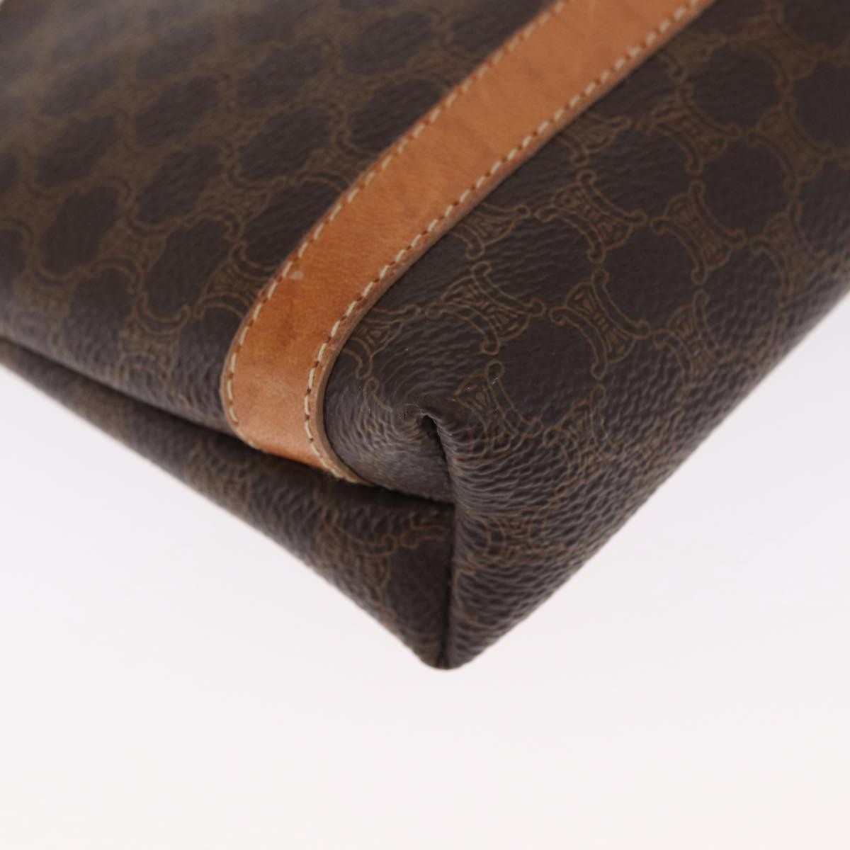 Celine Macadam Pochette Canvas and Leather, BROWN, CANVAS, Clutche & pouche