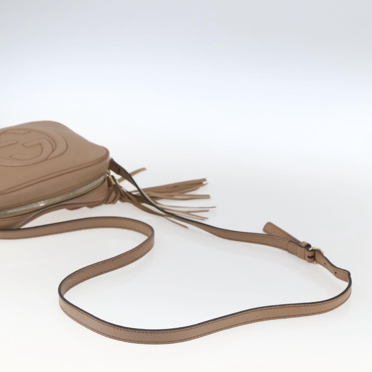 Gucci Soho Disco Crossbody Bag Leather, BEIGE, LEATHER, Shoulder bag