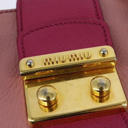 Miu Miu Madras Convertible Lock Tote Leather, PINK, LEATHER, Handbag
