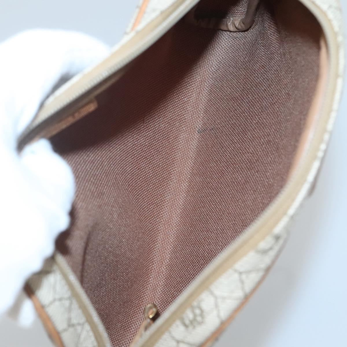 Christian Dior Vintage Honeycomb Shoulder Bag Canvas, BEIGE, CANVAS, Shoulder bag