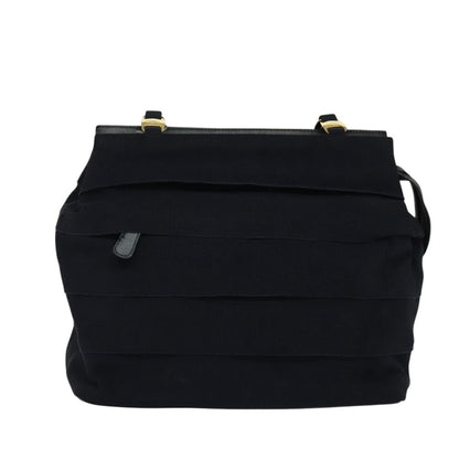 Salvatore Ferragamo Vala Shoulder Bag Canvas, NAVY, CANVAS, Shoulder bag