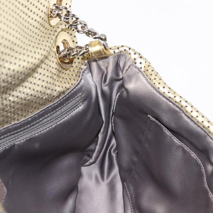 Chanel Drill Flap Bag Perforated Leather, GOLD, LEATHER, Handbag