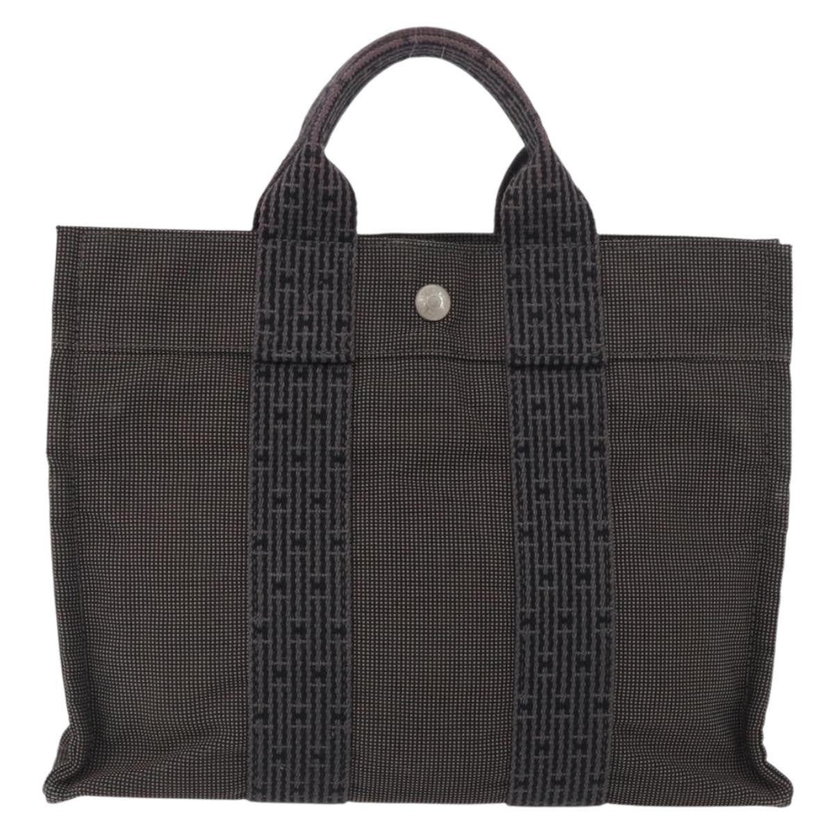 Hermes Fourre-tout Herline Canvas, Gray, Canvas, Tote Bag