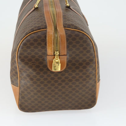 Celine Vintage Macadam Boston bag Canvas and Leather, BROWN, CANVAS, Travel bag