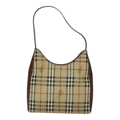Burberry Shoulder Bag Haymarket Coated Canvas, BEIGE, PVC, Shoulder bag