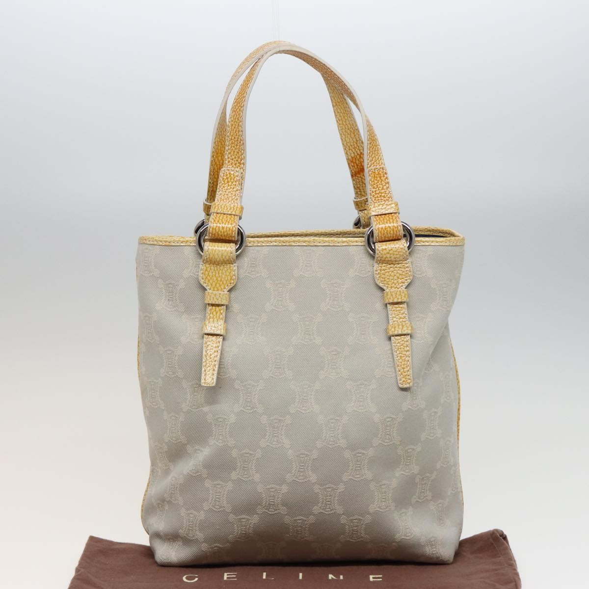 Celine Vintage Macadam Tote bag Canvas, YELLOW, CANVAS, Tote bag