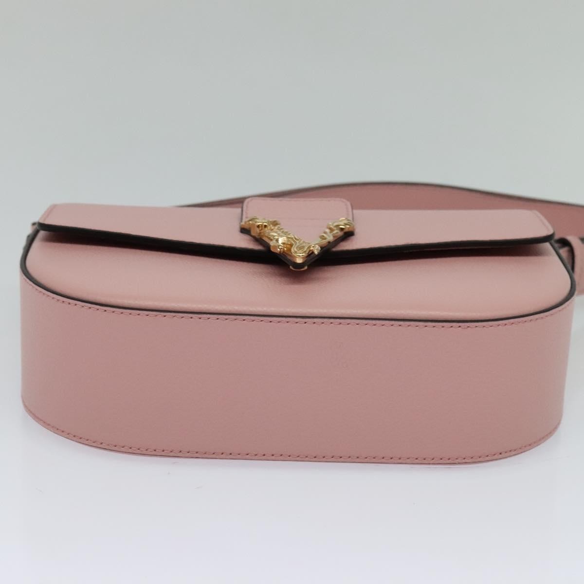 Versace Virtus Flap Messenger Bag Leather, PINK, LEATHER, Shoulder bag
