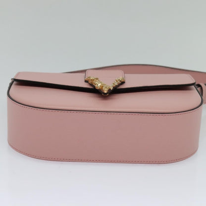 Versace Virtus Flap Messenger Bag Leather, PINK, LEATHER, Shoulder bag
