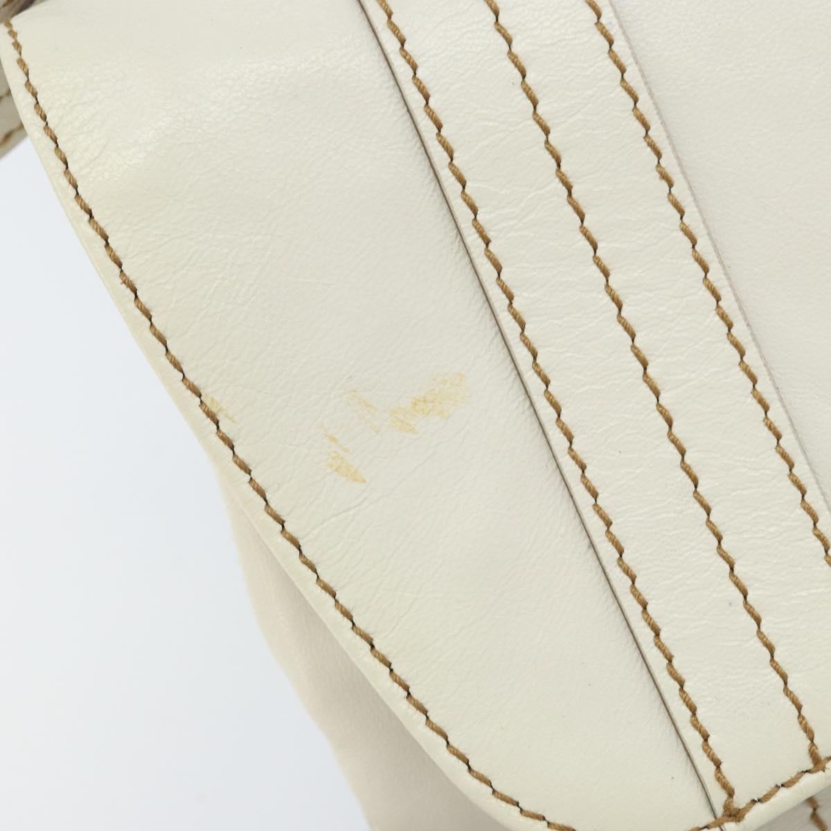 Gucci Vintage Handbag Leather, WHITE, LEATHER, Handbag