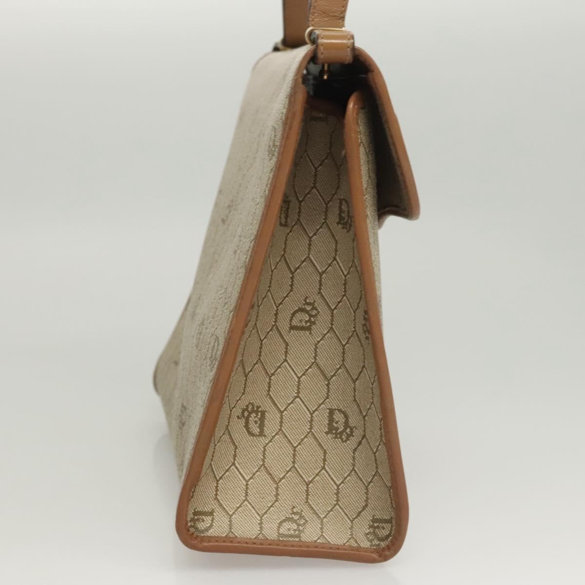 Christian Dior Vintage Honeycomb Handbag Canvas Leather, BEIGE, CANVAS, Handbag