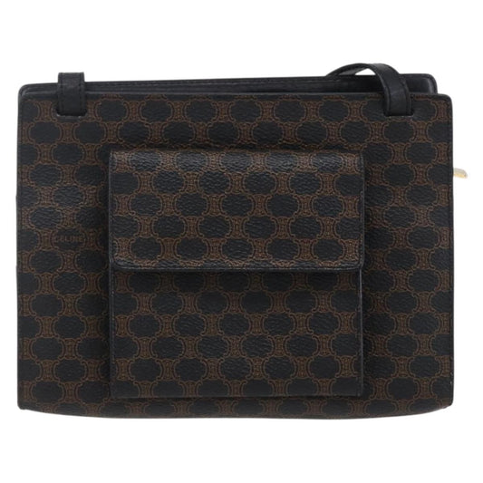 Celine Vintage Macadam Shoulder Bag Canvas, BLACK, CANVAS, Shoulder bag