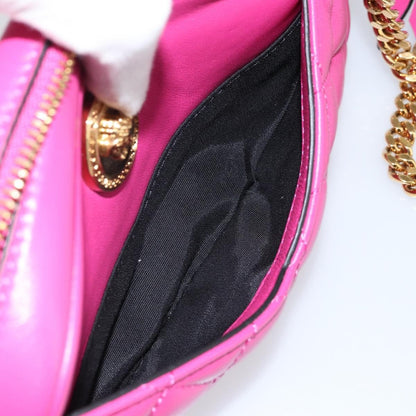 Versace Medusa Icon Front Slip Pocket Camera Bag Quilted Leather, PINK, LEATHER, Shoulder bag