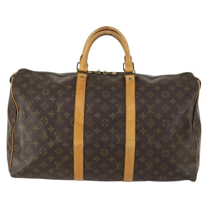 Louis Vuitton Keepall Bag Monogram Canvas, BROWN, CANVAS, Travel bag