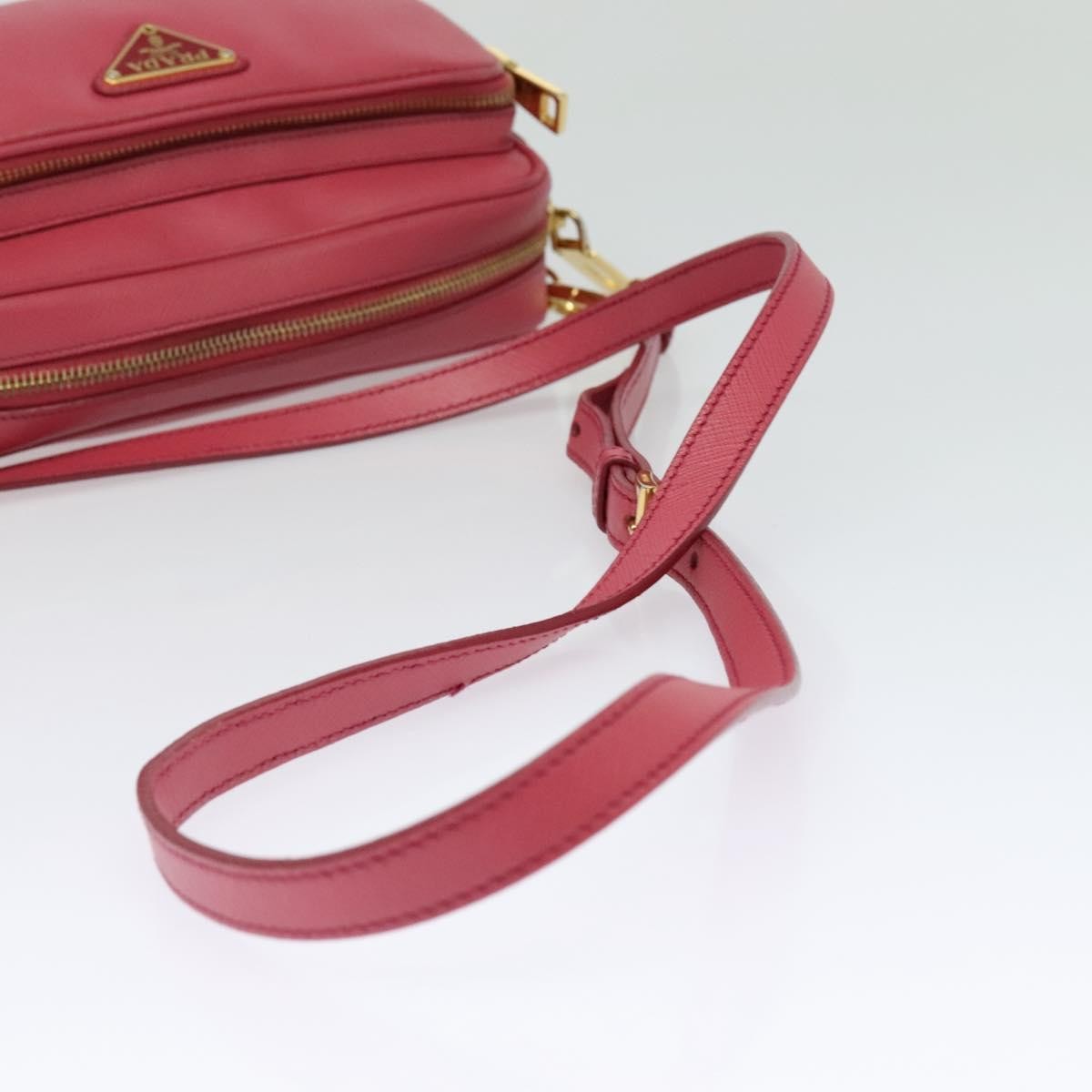 Prada Front Pocket Crossbody Bag Saffiano Leather, PINK, LEATHER, Shoulder bag